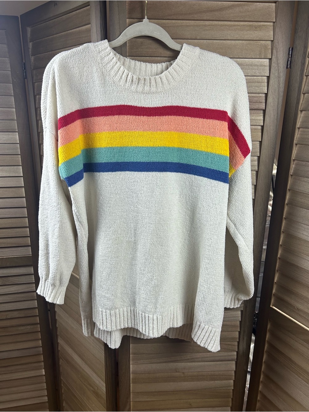 American Eagle Women’s XS/S Rainbow Stripe Chenille Oversized Tunic Sweater